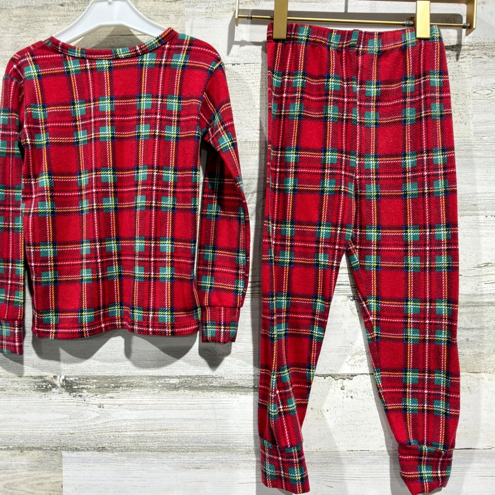 Gerber Pajama Set Kids 4T Red Plaid Holiday Snug Fit EUC
